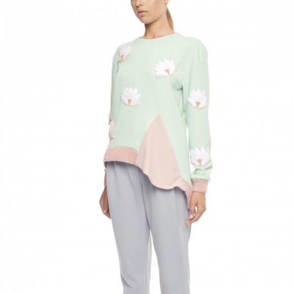 NWT Andreeva Embellished Jersey Sweatshirt - Picture 4 of 5